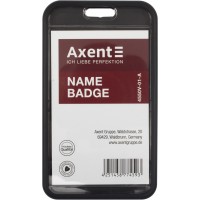Бейдж-чохол Axent SoftTouch 4550V-01-A вертик. 54x85мм,матовий чорний(5)(50)