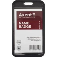 Бейдж-чохол Axent SoftTouch 4550V-01-A вертик. 54x85мм,матовий чорний(5)(50)