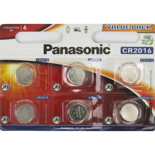 Батарейка Panasonic CR2016/6bl lithium (6) (60)