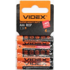 Батарейки Videx R-03 мініблістер 4 шт (15) (360)