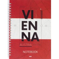 Блокнот на пружині A5 96 аркушів картонна обкладинка Vienna (5) (50) 8032-07 Axent