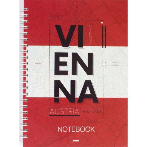 Блокнот на пружине A5 96 листов картонная обложка Vienna (5) (50) 8032-07 Axent