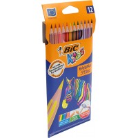 Карандаши цветные 12 цветов Bic Кидс Эволюшн Страйпс (12) 950522/9102