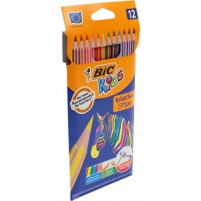 Олівці кольорові 12 кольорів Bic Кідс Еволюшн Страйпс (12) 950522/9102