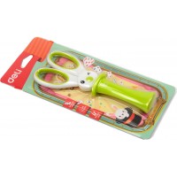 Ножницы детские Deli Заяц в шляпе 13 см пластиковые ручки, резиновые вставки, микс (12) 6065