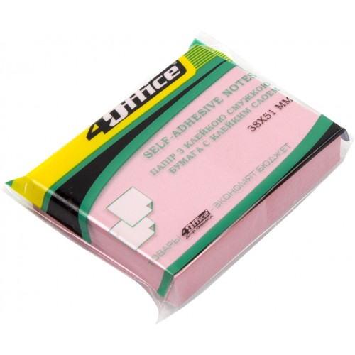 Блок для заміток з липким краєм 38 х51 мм 100 аркушів асорті 4Office (36) 4-420 / 4203