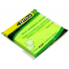 Блок для заміток з липким шаром 76х76мм 4Office 80 аркушів неоновий асорті (12) 4-424-2