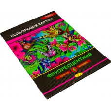 Картон кольор. A4 флюор. 8арк. 300г/м2 ККФ-А4-8/Апельсин/(20)