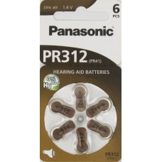 Батарейка Panasonic Zinc Air PR312 6 bl (6) (60)