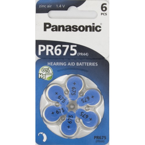 Батарейка Panasonic Алкалайн ZincAir 675/6bl (6) (60)