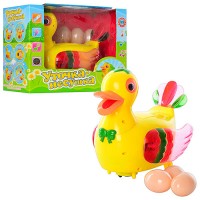 Качка на бат-ці,муз.,їздить,несе яйця,в кор-ці,20см 20218(24)(48)
