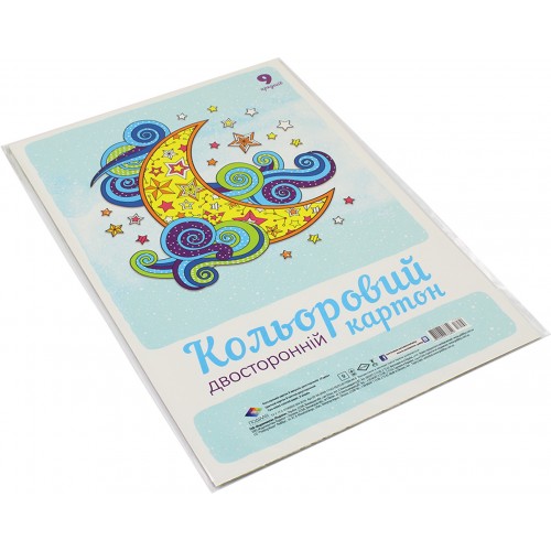 Набір картону дизайнерського А4 9 аркушів Горох (1) (200) 17502 Поділля