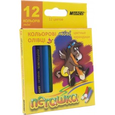 Олівці кольорові 12 кольорів Marco Пегашка короткі (12) (240) 1010-12Н/1010H-12CB