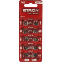 Батарейка Etron Mega Power AG3 / 10bl LR41 (10) (200)