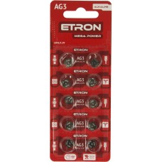 Батарейка Etron Mega Power AG3 / 10bl LR41 (10) (200)