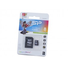 Карта памяти 8Gb Micro-SDHC Silicon Power adapter class10