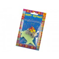 Свічка в торт Тедді салатова (10)