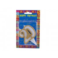 Свеча юбилейная 20 с цветной оправой (12) 