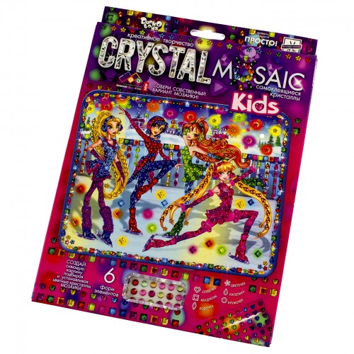 Набор креативного творчества Crystal Mosaic Kids DankoToys (20) CRMk-01-01,02,03,04...10