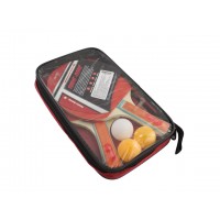 Набір для настільного тенісу 4: 2 ракетки, ручка набірна, EVA та гума, в чохлі 17х27х4см (40) MS0221