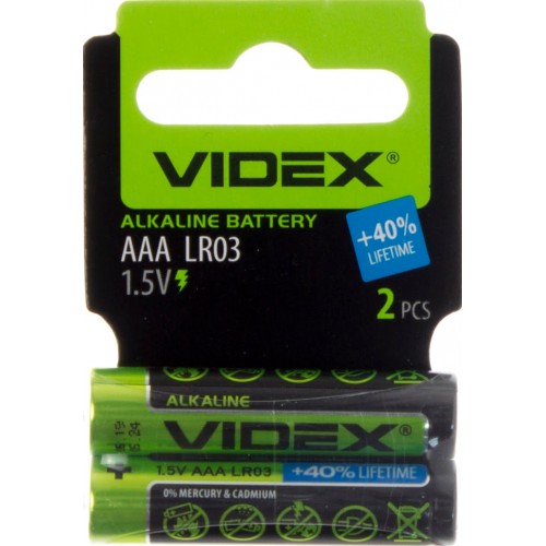 Батарейки Videx LR-03 мініблістер 2 шт (30) (360)