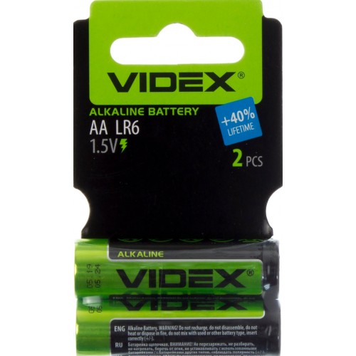 Батарейки Videx LR-06 миниблистер 2 шт (30) (360)