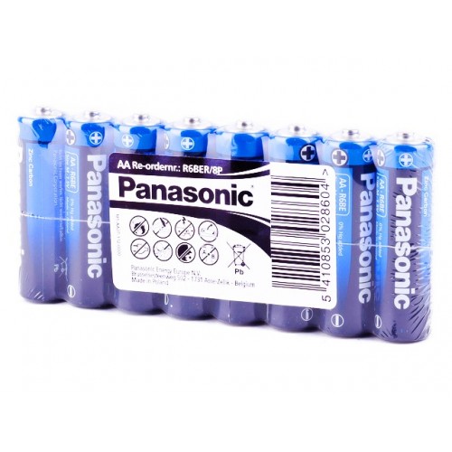 Батарейки Panasonic zinc carbon R-06 плівка 8 шт (6) (30)