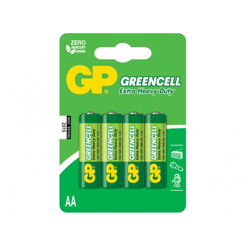 Батарейки GP Greencell GP15G-2UE4 зелені R-06/блістер 4 шт (18) (72)