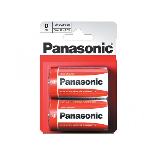 Батарейки Panasonic zinc carbon R-20 / блистер 2 шт (12) (60)