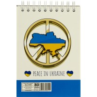 Блокнот на пружині верхній А6 картонна обкладинка 80 аркушів клітинка Апельсин подвійна пружина, лак (10) В-Л6-80  