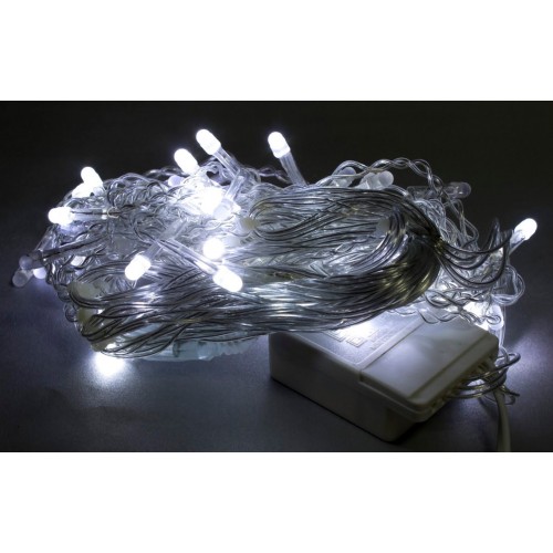 Гирлянда-бахрома электрическая 100 LED белый, прозрачный провод L-2 м H-0,5 м (60) 1502-03