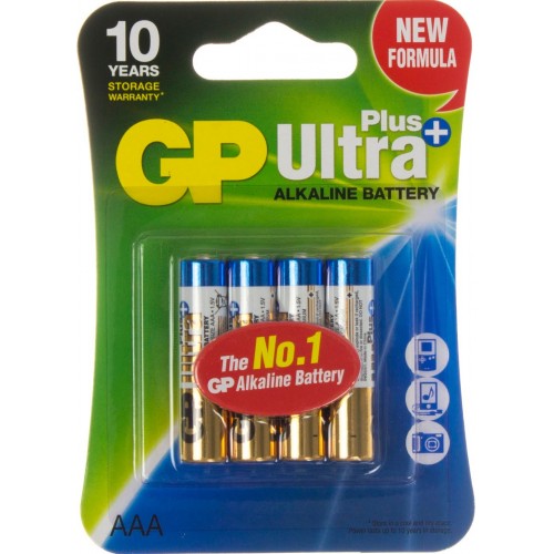 Батарейки GP Ultra Plus 24AUPHM-2UE4 LR-03 блистер 4 шт (10) (80)