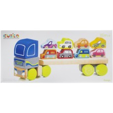 Игрушка деревянная Тягач с машинками Cubika LM-12/13418