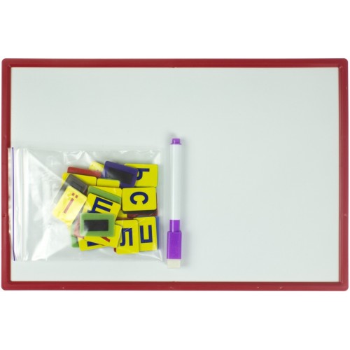 Доска магнитная 207х308мм (маркер, магнитные украинские буквы, двусторонняя) (20)