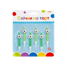 Набор свечей в торт Мячи 6 шт с подставками (12) MX620158
