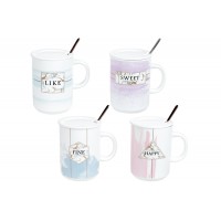 Заварник для чая керамический 430мл Акварель Bonadi с крышкой и ложкой (1) (24) 927-205