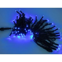 Гирлянда электрическая уличная прямая 100 LED blue черный провод 10 м 6485