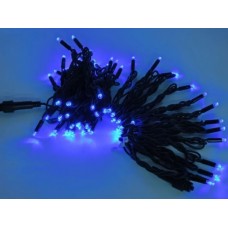 Гірлянда електрична вулична пряма 100 LED blue чорний провід 10 м 6485