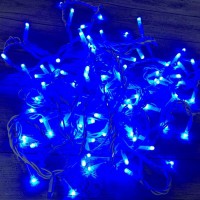 Гирлянда электрическая уличная прямая 200 LED blue белый провод 20 м 6522