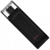 Флеш-пам`ять 64 GB Kingston DT 70 USB3.2 Type-C black 5302  