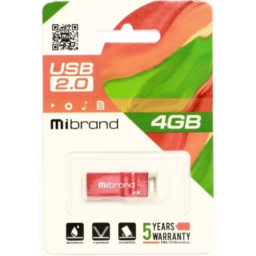 Флэш-память 4GB Mibrand Chamelion USB 2.0 red 1501