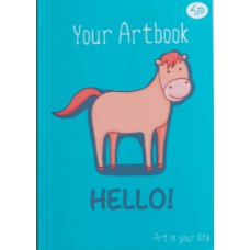 Блокнот A6 48 листов без линовки Profiplan Artbook horse 902415 