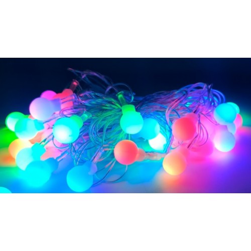 Гирлянда-штора электрическая 150 LED color 10 шариков 8 см 3х1,5 м 30-RGB CL-M1610