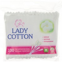 Ватные палочки Lady Cotton 100 шт. в полиэтиленовом кульке 7351