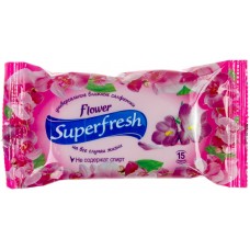 Салфетки влажные Super Fresh Flower 15 шт (120)