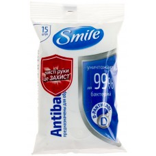 Серветки вологі Smile 15 шт Antebacterial з D-пантенолом 1953