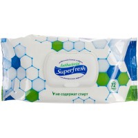 Серветки вологі Super Fresh Антибактеріальні 72 шт з клапаном (12) 0510