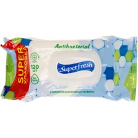 Салфетки влажные Super Fresh Антибактериальные 120 шт с клапаном (9) 2285