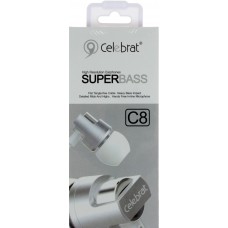 Навушники вакуумні метал. Celebrat C8 silver+мікрофон
