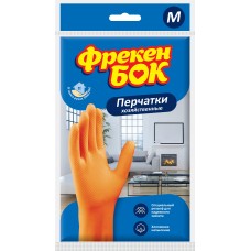 Перчатки хозяйственные латекс оранжевые ФБ M 5004